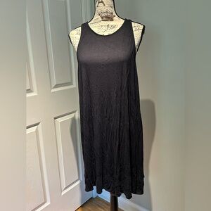 Abercrombie & Fitch Ribbed Black Sleeveless Racerback Dress—Size Large